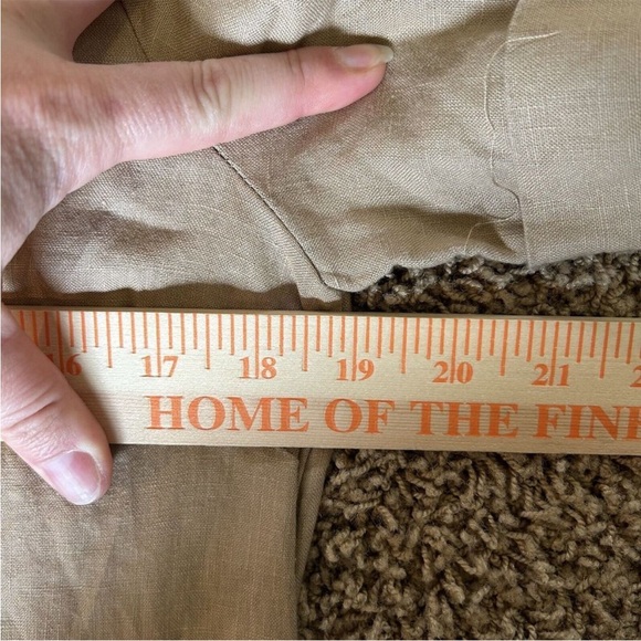 Aritzia linen button down shirt dress khaki - Picture 7 of 8